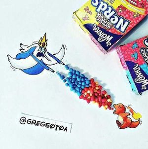 口水直流的糖果插畫